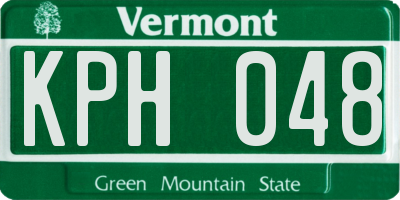 VT license plate KPH048