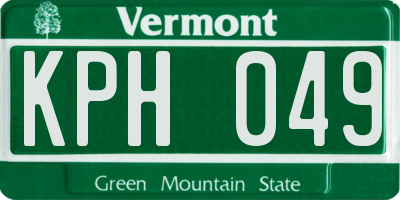 VT license plate KPH049