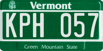 VT license plate KPH057