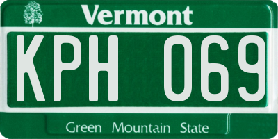 VT license plate KPH069