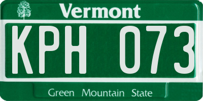 VT license plate KPH073