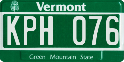 VT license plate KPH076