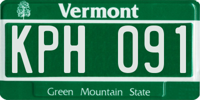 VT license plate KPH091