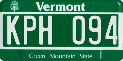VT license plate KPH094