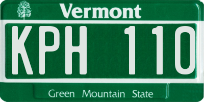 VT license plate KPH110