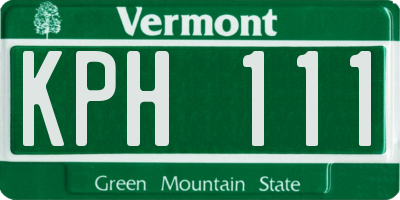 VT license plate KPH111