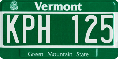 VT license plate KPH125