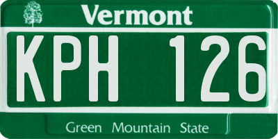 VT license plate KPH126