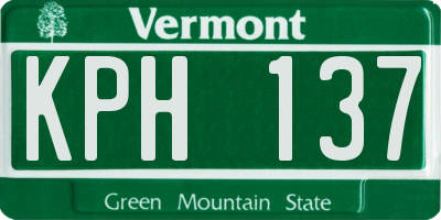 VT license plate KPH137