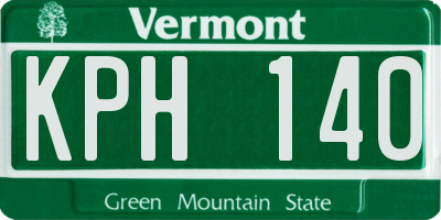 VT license plate KPH140