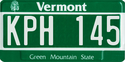VT license plate KPH145