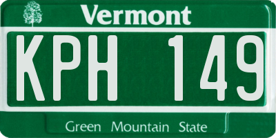 VT license plate KPH149