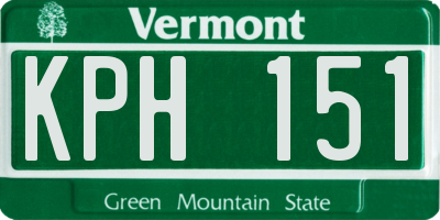 VT license plate KPH151