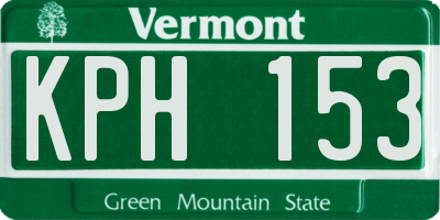 VT license plate KPH153