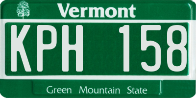 VT license plate KPH158