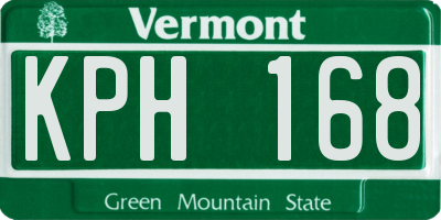 VT license plate KPH168