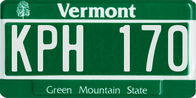 VT license plate KPH170