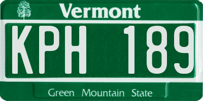 VT license plate KPH189