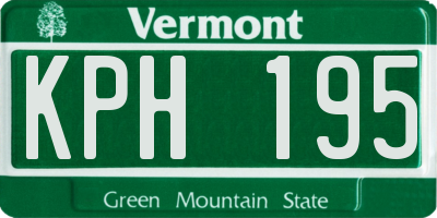 VT license plate KPH195