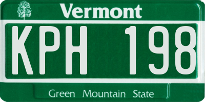 VT license plate KPH198