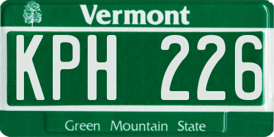VT license plate KPH226