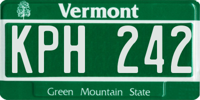 VT license plate KPH242