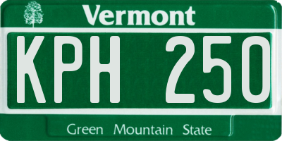 VT license plate KPH250