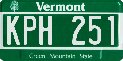 VT license plate KPH251