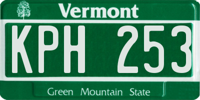 VT license plate KPH253