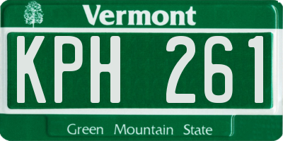 VT license plate KPH261