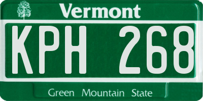 VT license plate KPH268