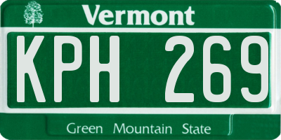 VT license plate KPH269