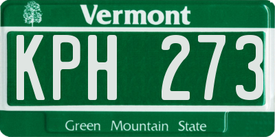 VT license plate KPH273