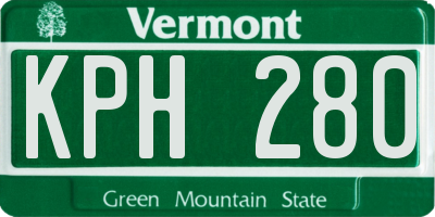 VT license plate KPH280