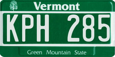 VT license plate KPH285