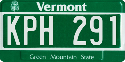 VT license plate KPH291
