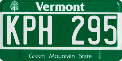 VT license plate KPH295