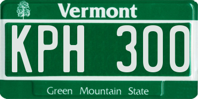 VT license plate KPH300