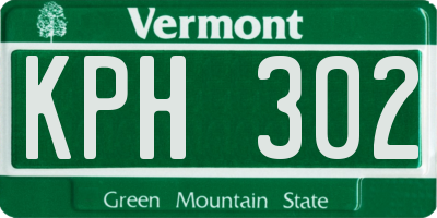 VT license plate KPH302
