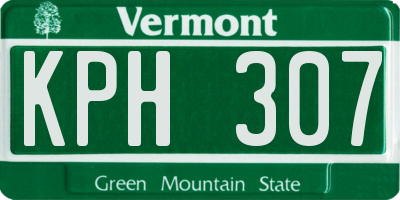 VT license plate KPH307
