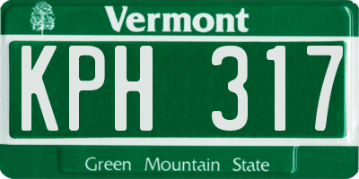 VT license plate KPH317