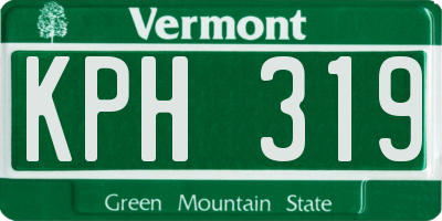 VT license plate KPH319