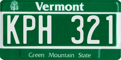 VT license plate KPH321