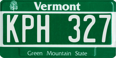 VT license plate KPH327