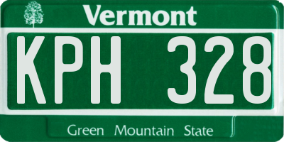 VT license plate KPH328