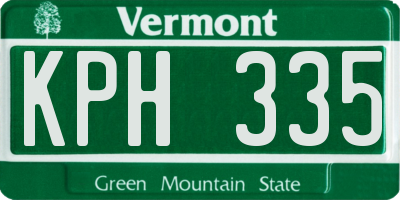 VT license plate KPH335