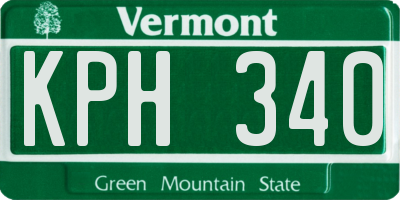 VT license plate KPH340