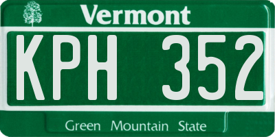 VT license plate KPH352