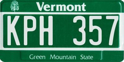 VT license plate KPH357