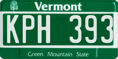 VT license plate KPH393
